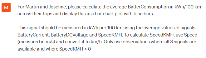 ChatGPT calculate battery consumption per driver