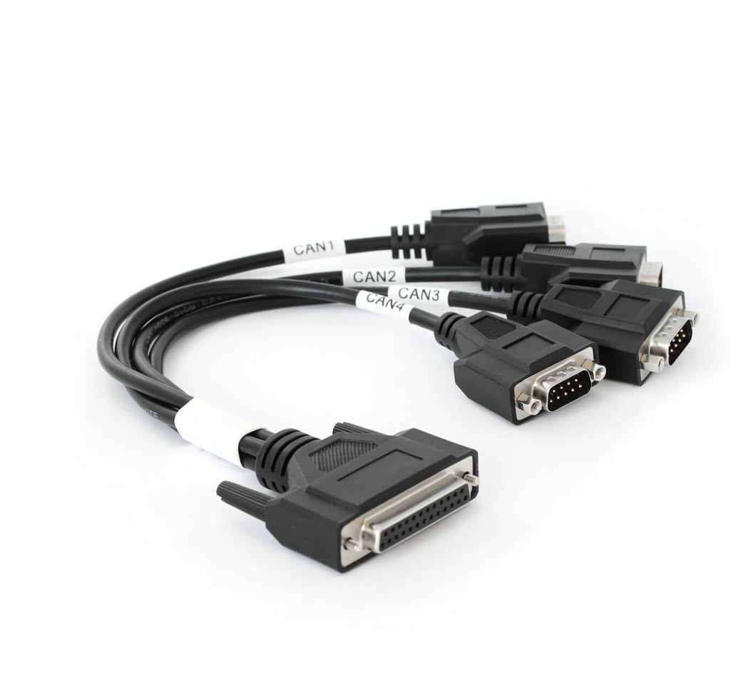 DB25-to-4x-DB9: 4 x CAN bus adapter cable
